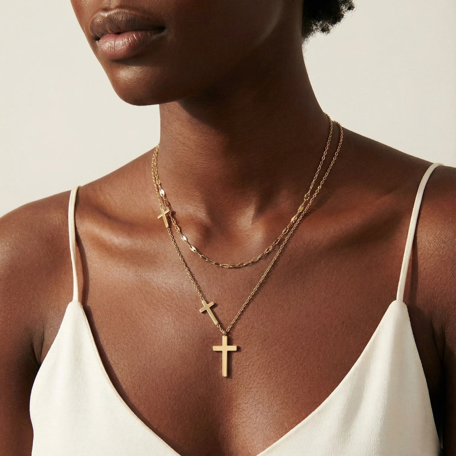 Divine Layers Cross Necklace Set | Cyrene Boutique