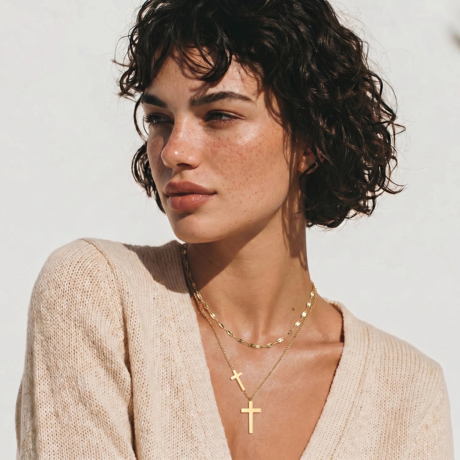 Divine Layers Cross Necklace Set | Cyrene Boutique