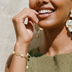 Golden Pearl Chain Bracelet | Cyrene Boutique