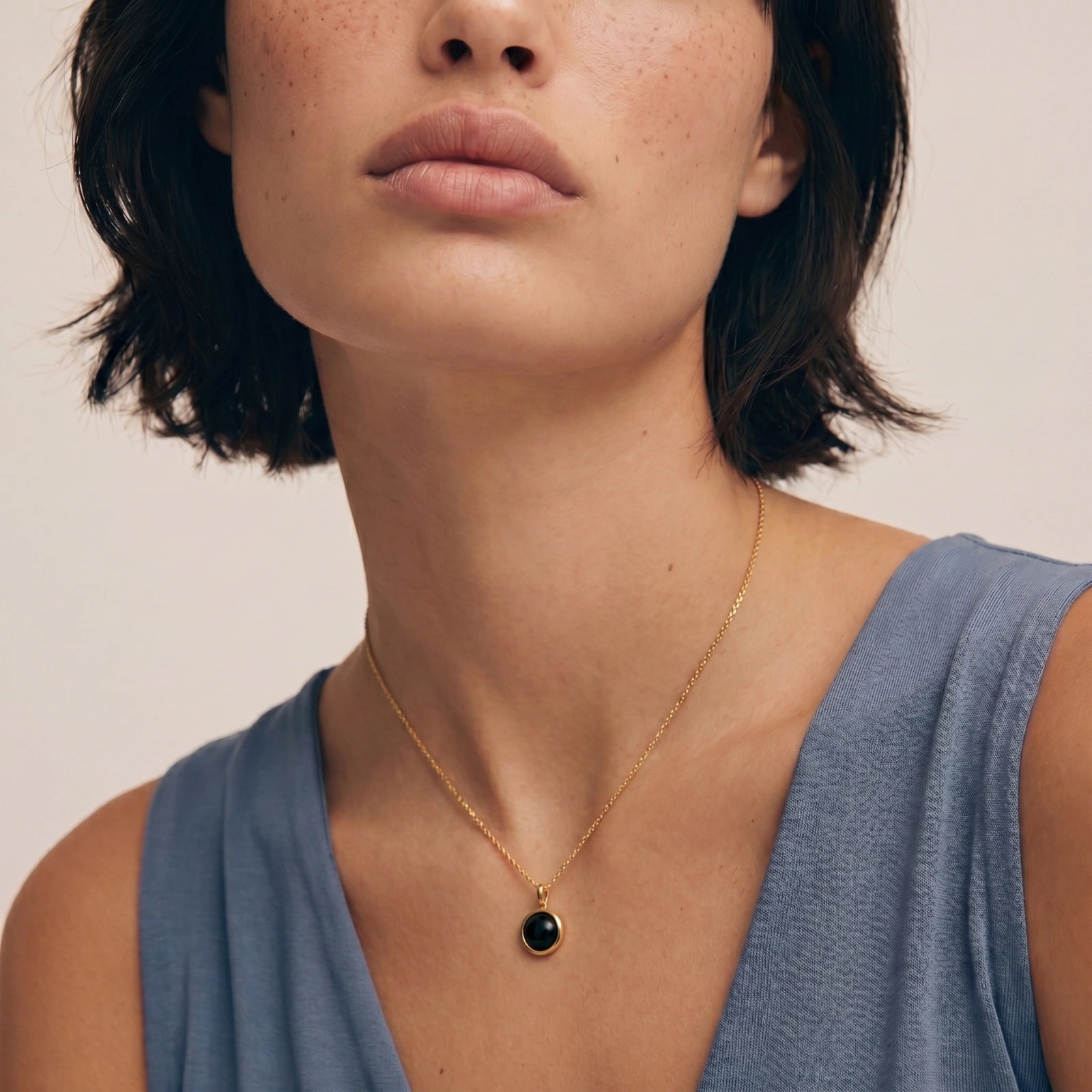 Midnight Agate Circle Necklace | Cyrene Boutique