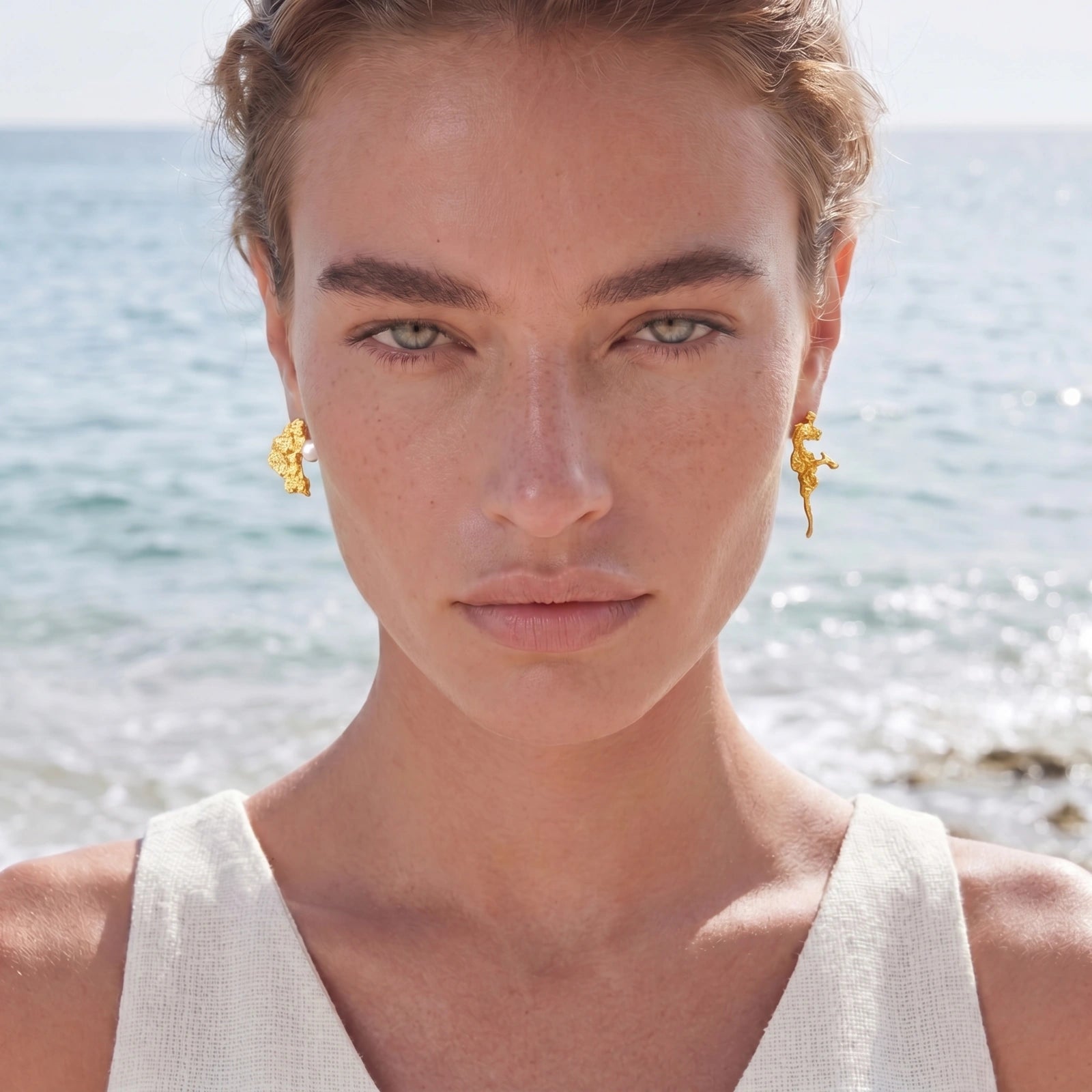 Coral Reef Asymmetrical Studs | Cyrene Boutique
