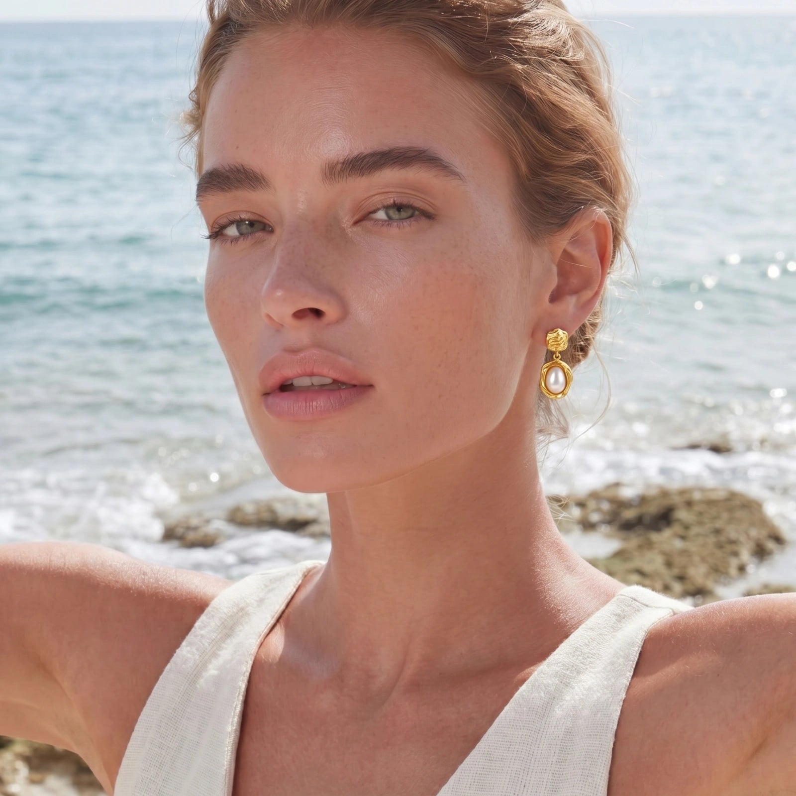 Golden Bloom Pearl Drops | Cyrene Boutique